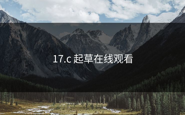 17.c 起草在线观看