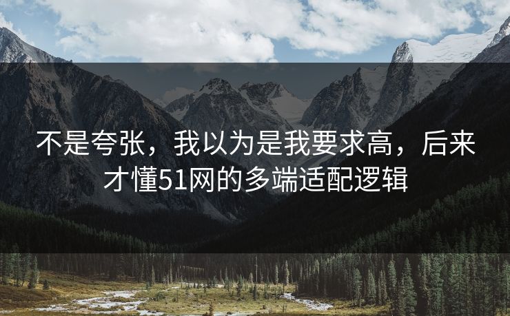 不是夸张，我以为是我要求高，后来才懂51网的多端适配逻辑